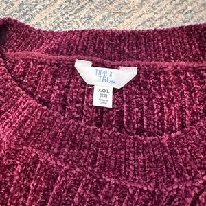 Time and Tru Women's Deep Red Cowl Neck Sweater